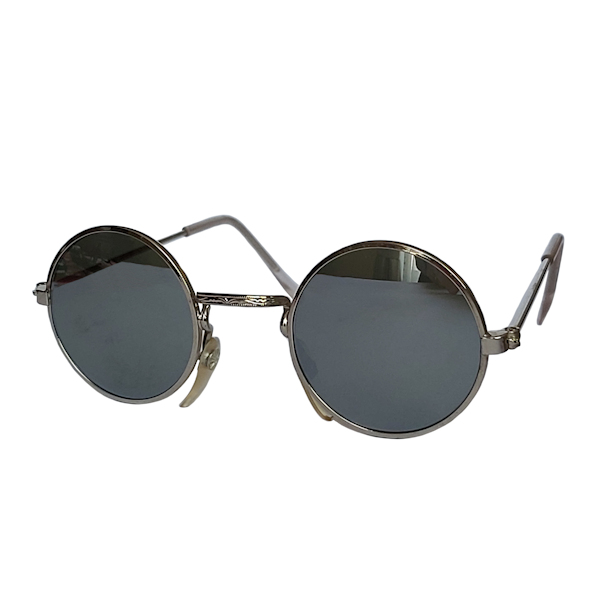 IE 059 Silver mirror, Classic metal round sunglasses