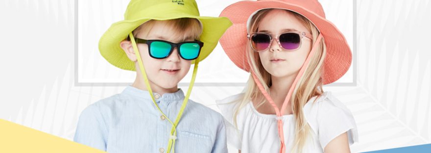 Boy and girl wearing Idol Eyes Australia sunglasses and sun hat